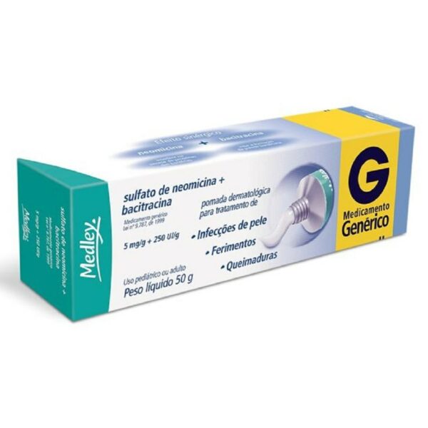 Sulfato de Neomicina + Bacitracina Creme 50g Genérico Medley